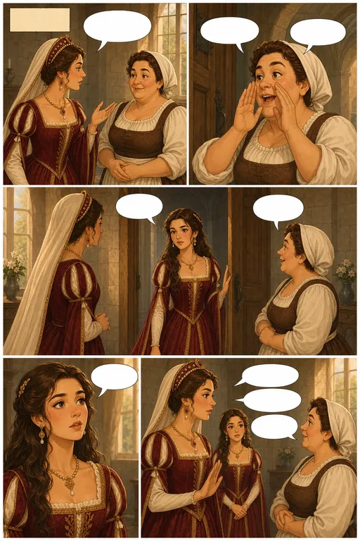 Romeo and Juliet, illustrated page 12: SCENE III. Room in Capulet’s House.