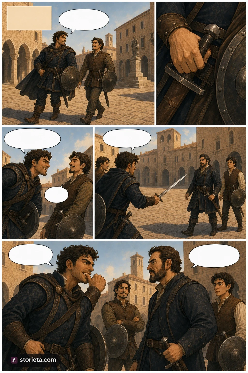 Romeo and Juliet, illustrated page 3: A public place.