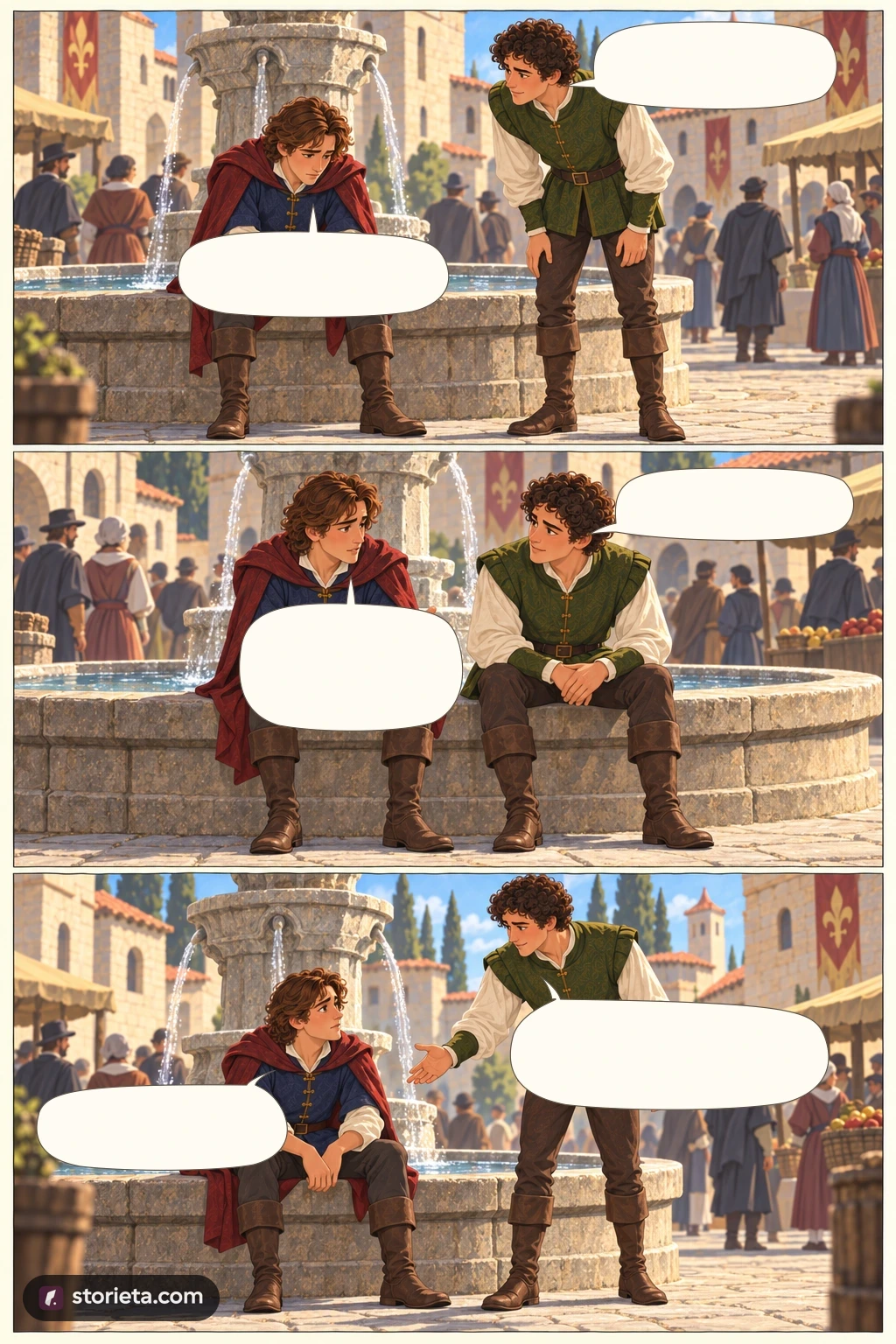 Romeo and Juliet, illustrated page 5: Morning, cousin.