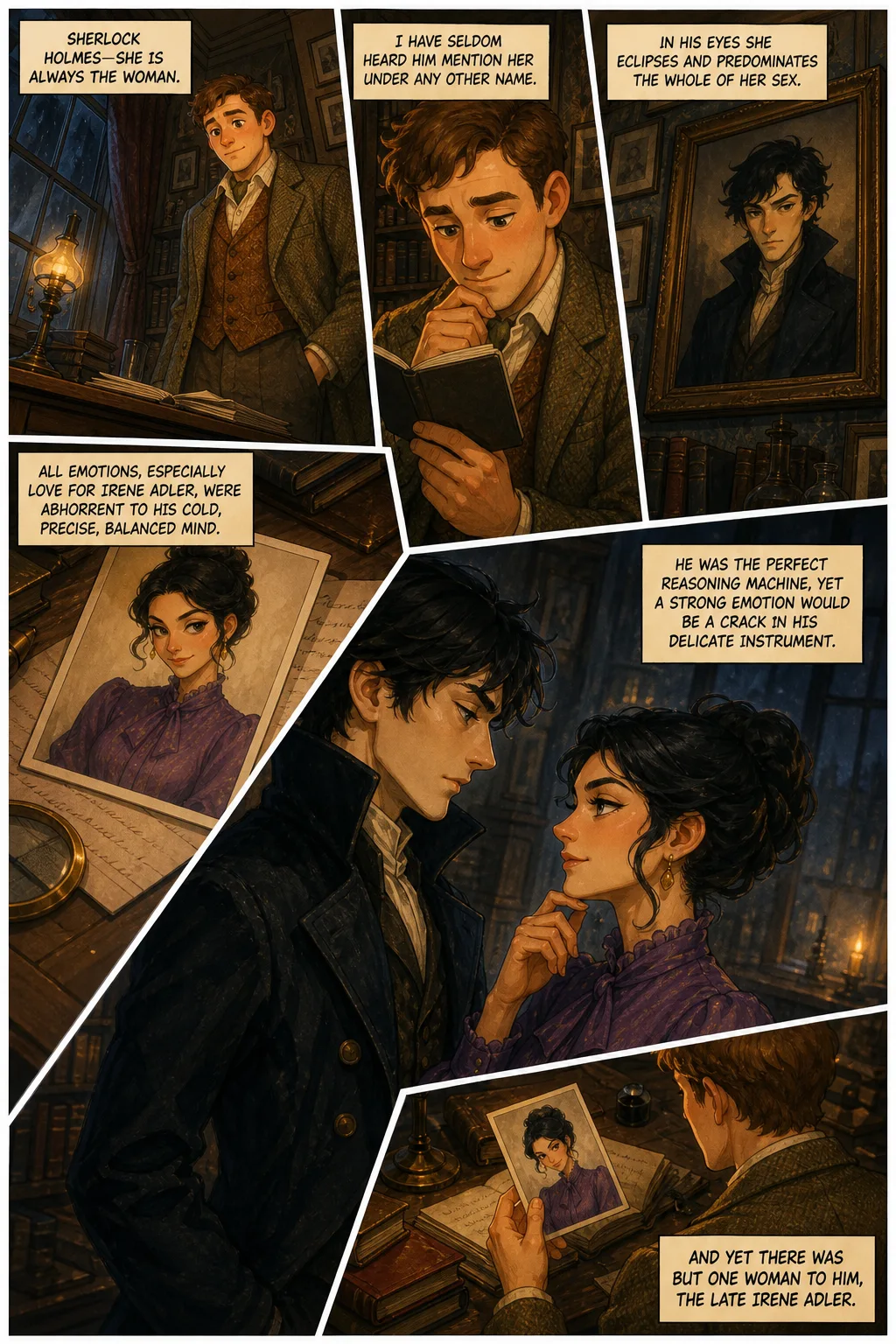 The Adventures of Sherlock Holmes, illustrated page 1: Sherlock Holmes—she is always the woman.