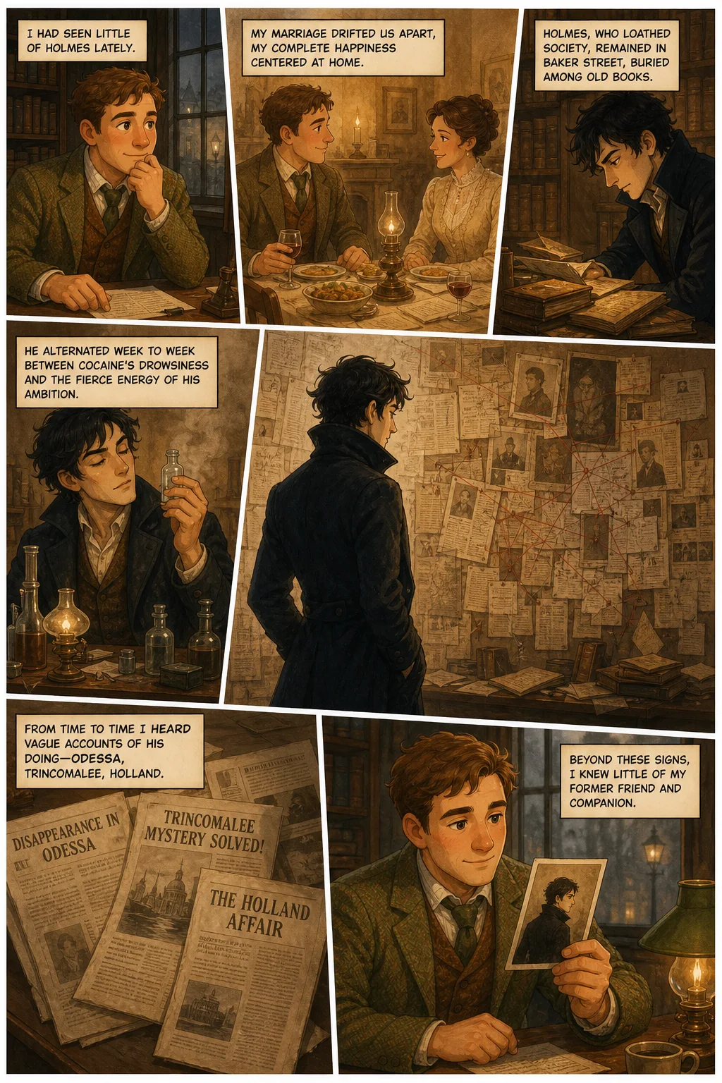 The Adventures of Sherlock Holmes, illustrated page 2: I had seen little of Holmes lately.