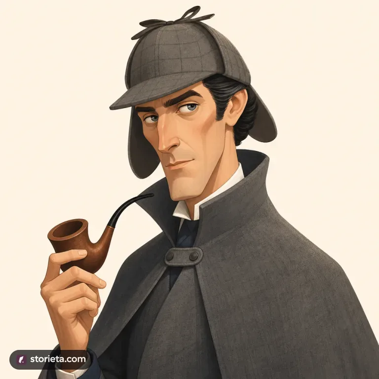 Sherlock Holmes: character portrait from The Adventures of Sherlock Holmes (Arthur Conan Doyle)