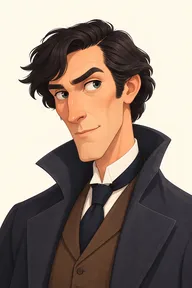 Illustrated portrait of Sherlock Holmes