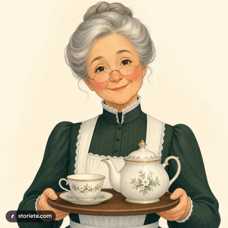 Mrs. Hudson: character portrait from The Adventures of Sherlock Holmes (Arthur Conan Doyle)