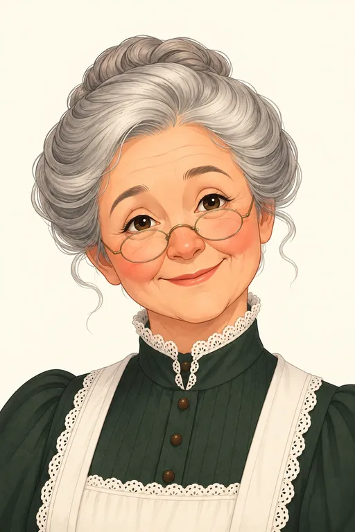 Mrs. Hudson: character portrait from The Adventures of Sherlock Holmes (Arthur Conan Doyle)