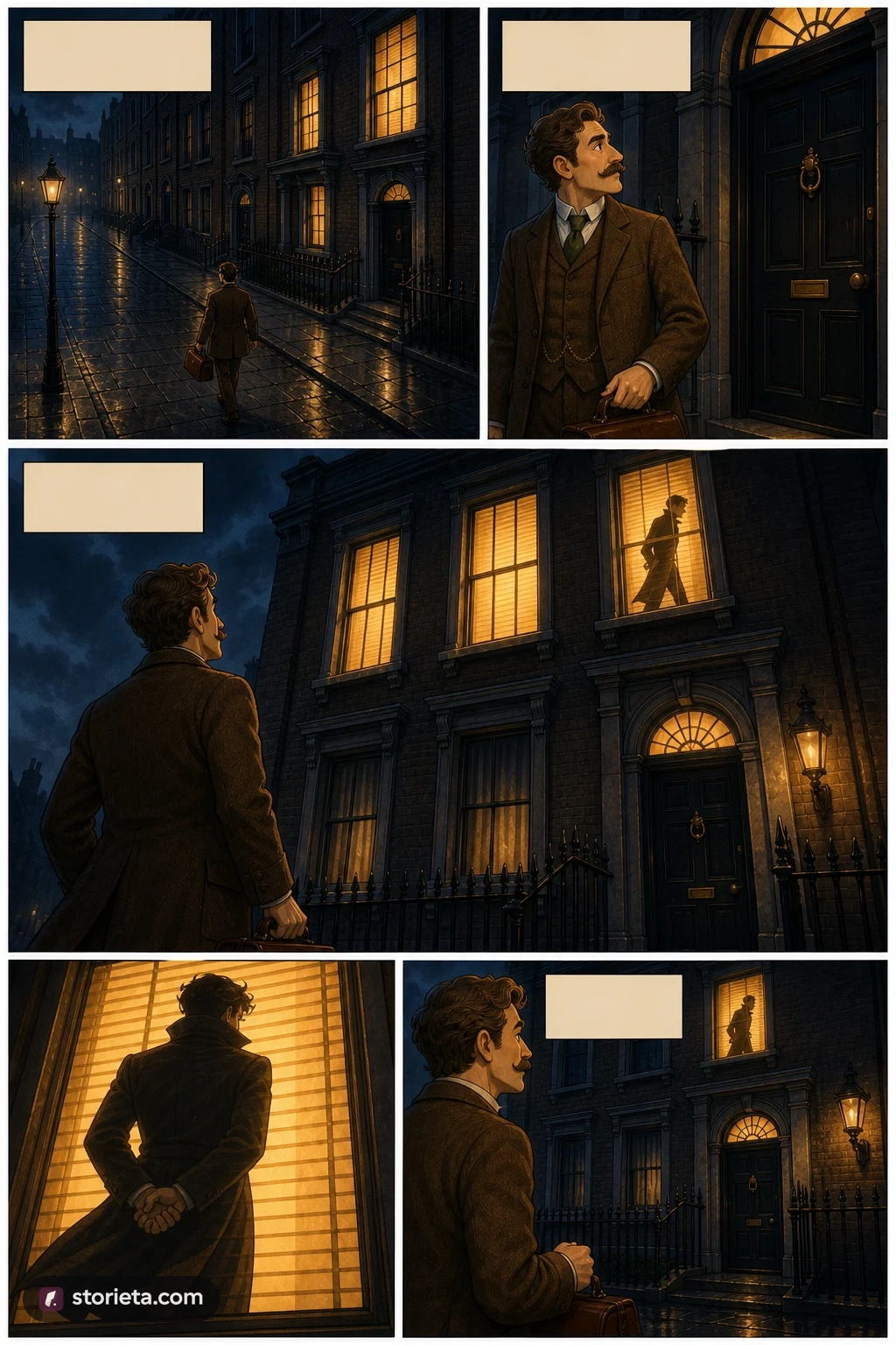 The Adventures of Sherlock Holmes, illustrated page 2: One night, on the twentieth of March, 1888.