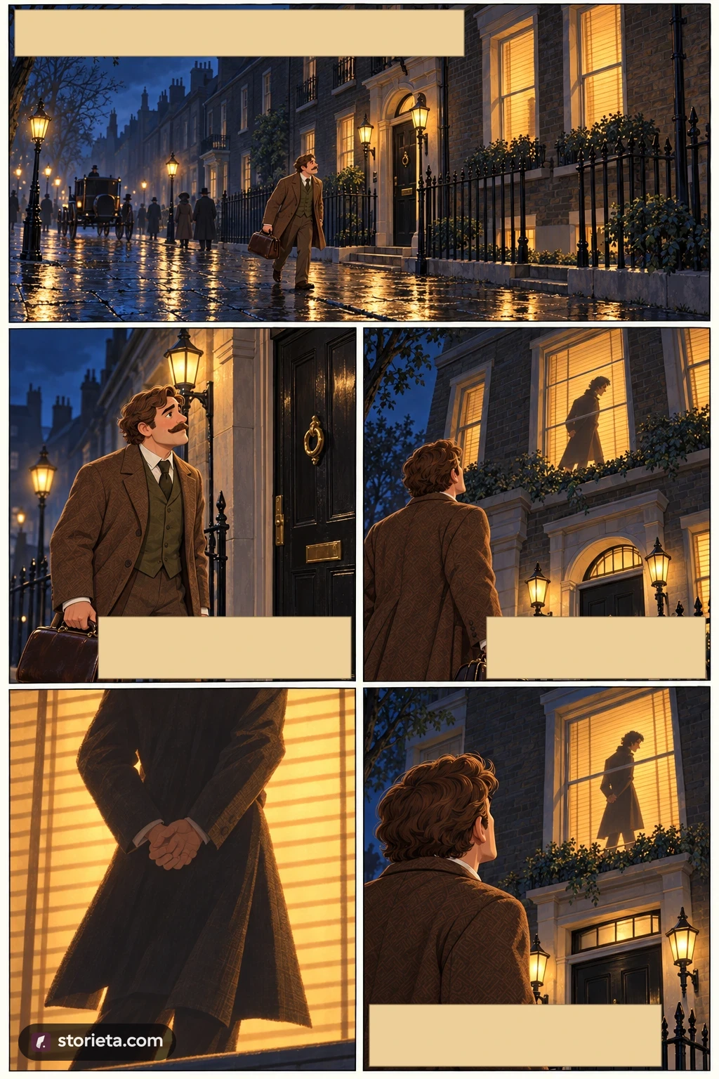 The Adventures of Sherlock Holmes, illustrated page 2: One evening in March 1888, I passed our old rooms in Baker Street.