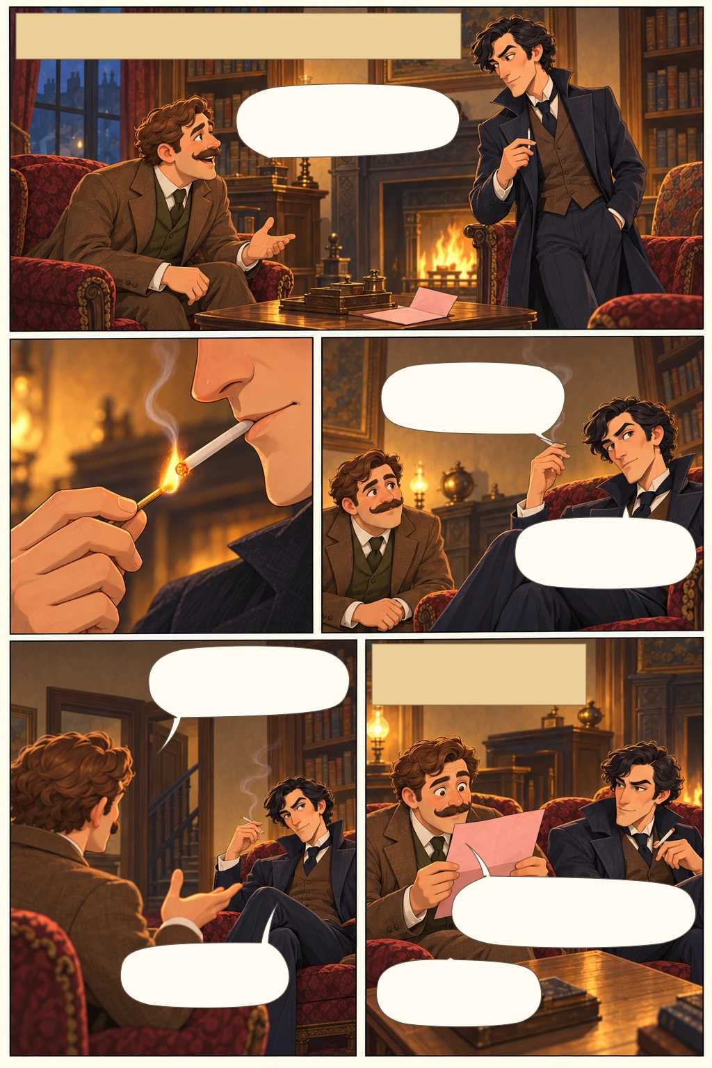 The Adventures of Sherlock Holmes, illustrated page 4: I laughed. His explanation made the mystery disappear.