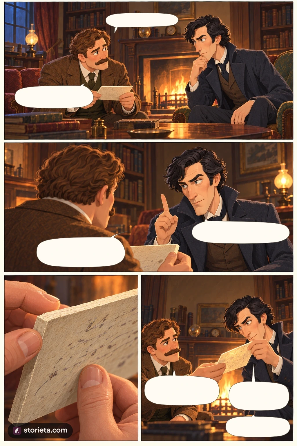 The Adventures of Sherlock Holmes, illustrated page 5: A masked visitor?