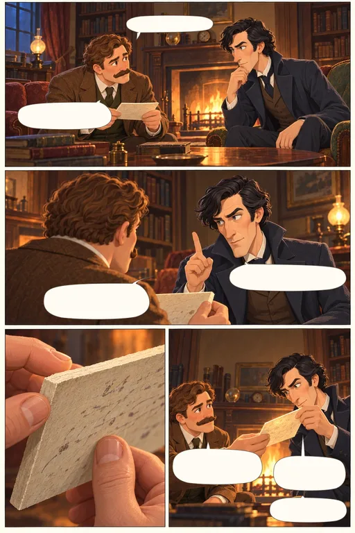 The Adventures of Sherlock Holmes, illustrated page 5: A masked visitor?