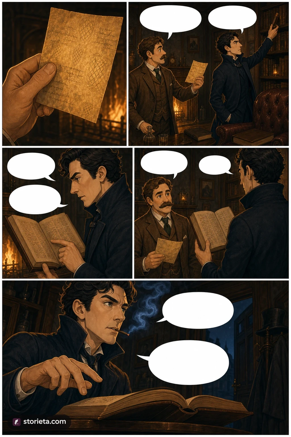 The Adventures of Sherlock Holmes, illustrated page 6: The name of the maker, no doubt; or his monogram, rather.