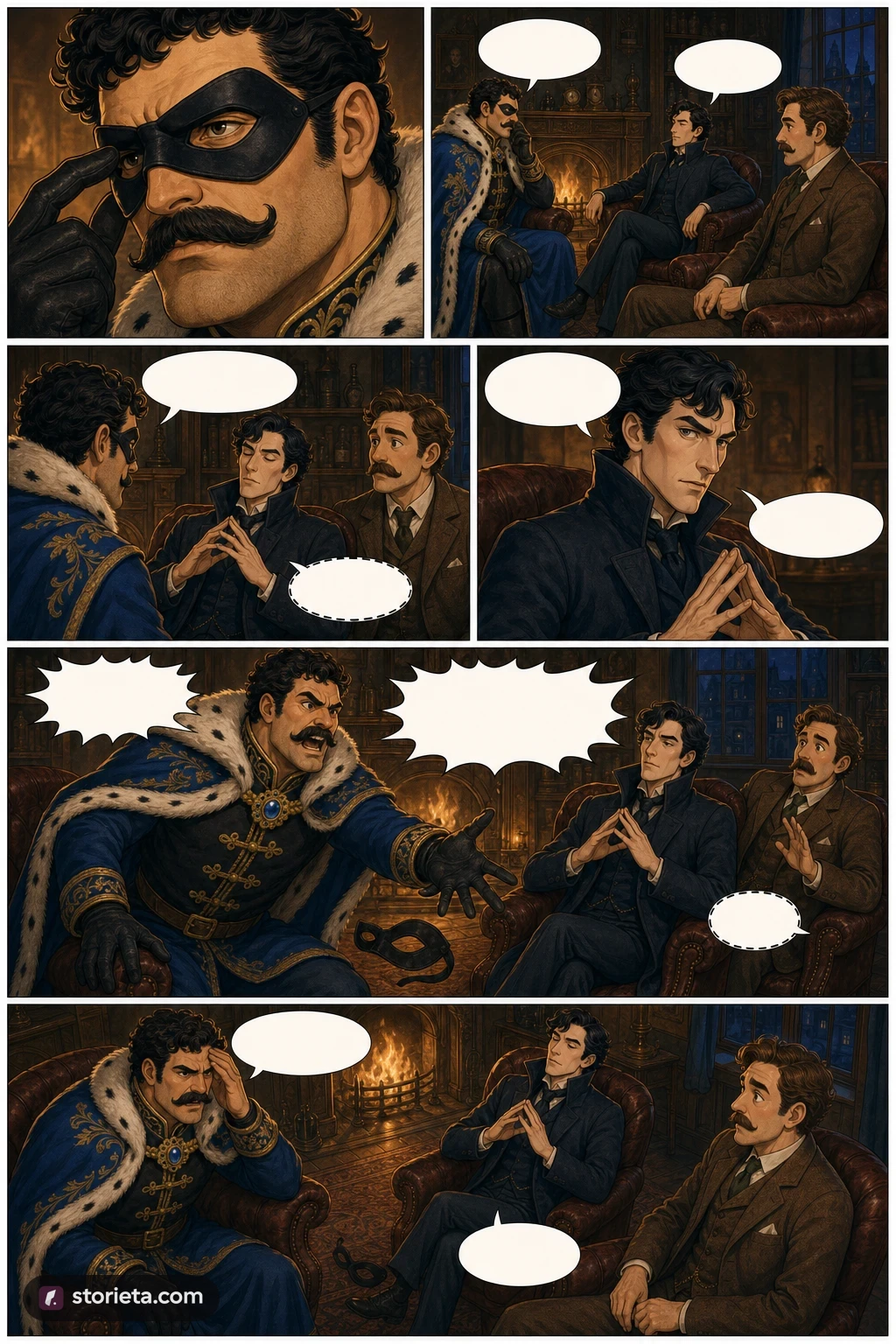 The Adventures of Sherlock Holmes, illustrated page 9: You will excuse this mask.