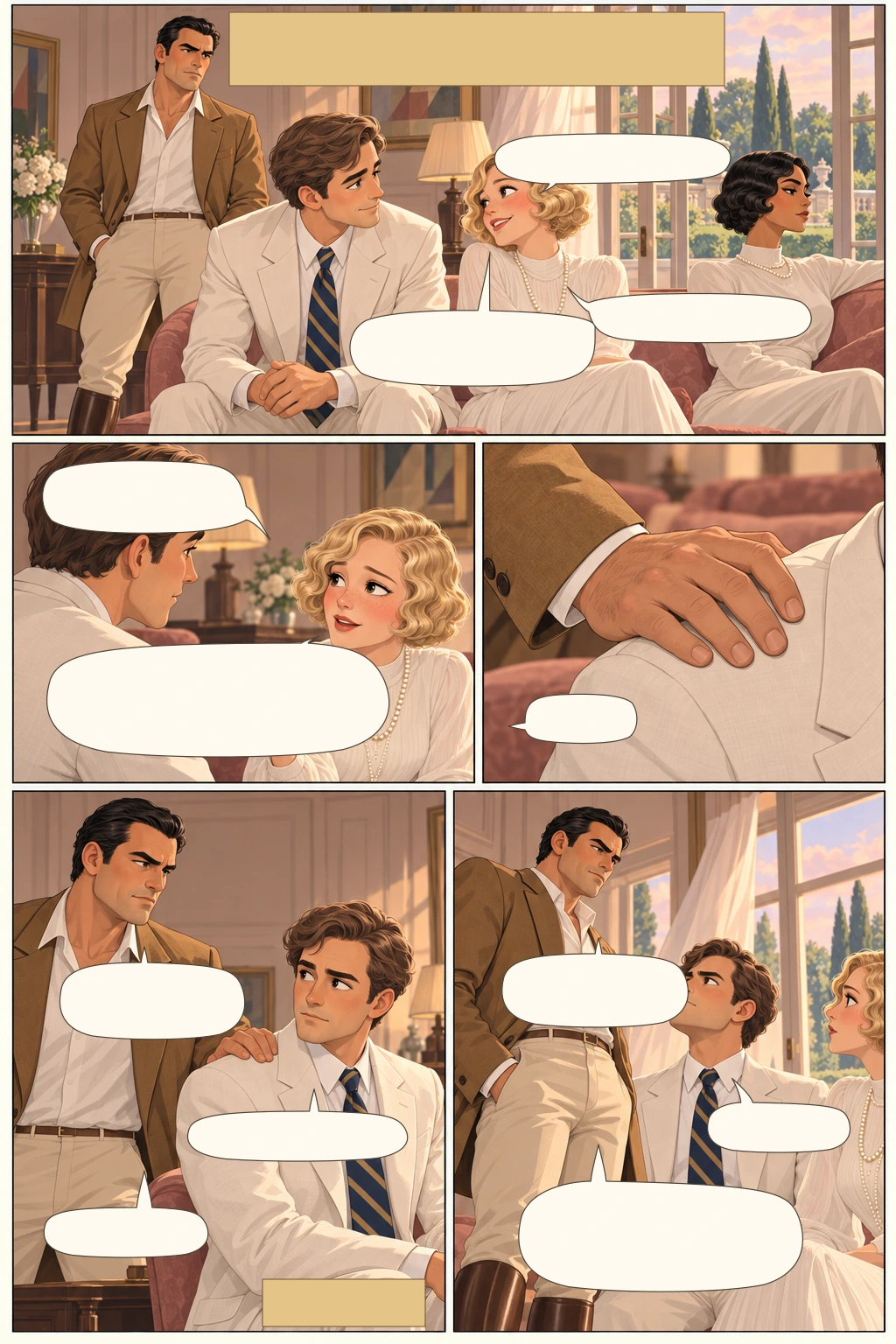The Great Gatsby, illustrated page 7: On my way East, I stopped in Chicago; a dozen people sent Daisy their love.