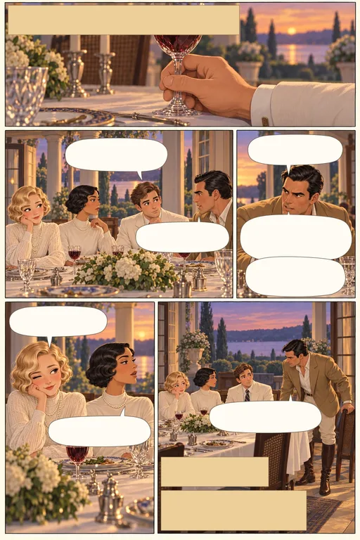 The Great Gatsby, illustrated page 10: Their evening would be casually put away; in the West it hurried from phase to phase.