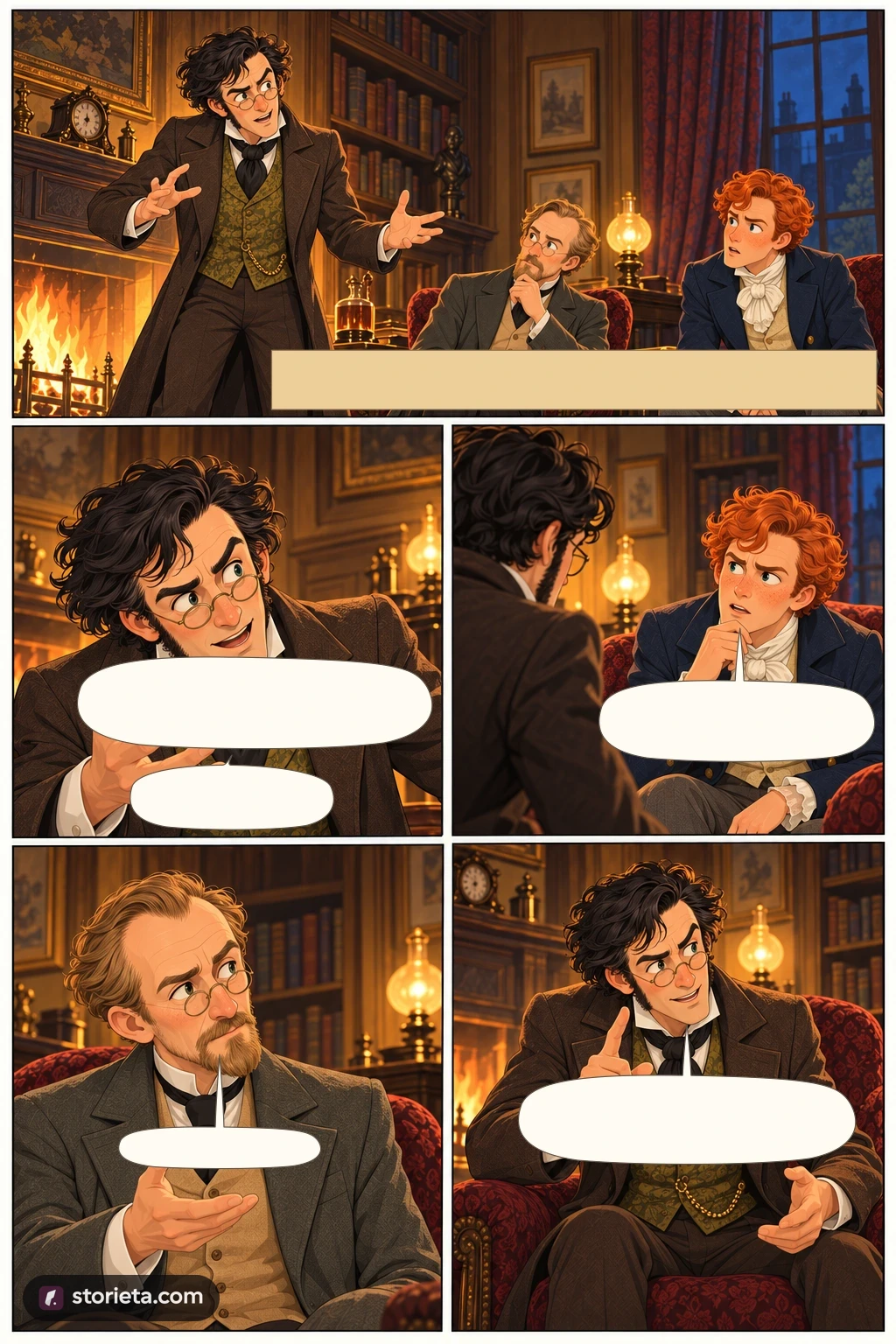 The Time Machine, illustrated page 1: The Time Traveller (for so it will be convenient to speak of him) was expounding a recondite matter to us.