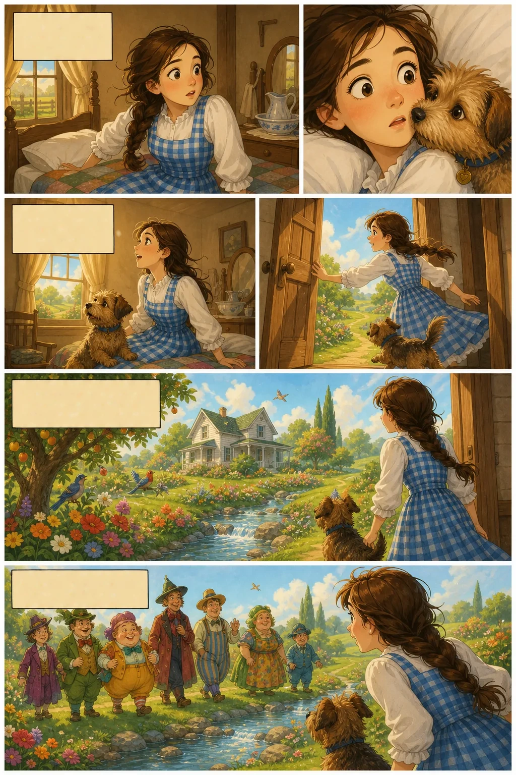 The Wonderful Wizard of Oz, illustrated page 8: The jar made her catch her breath and wonder what had happened.