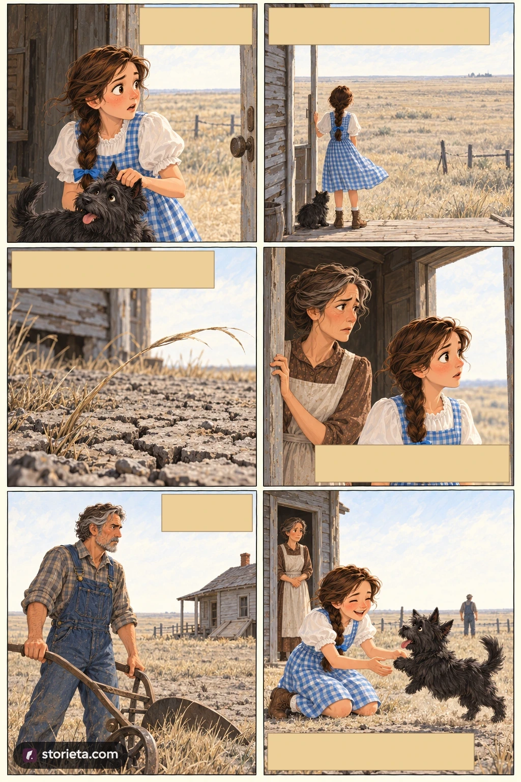 The Wonderful Wizard of Oz, illustrated page 2: Dorothy stood in the doorway.