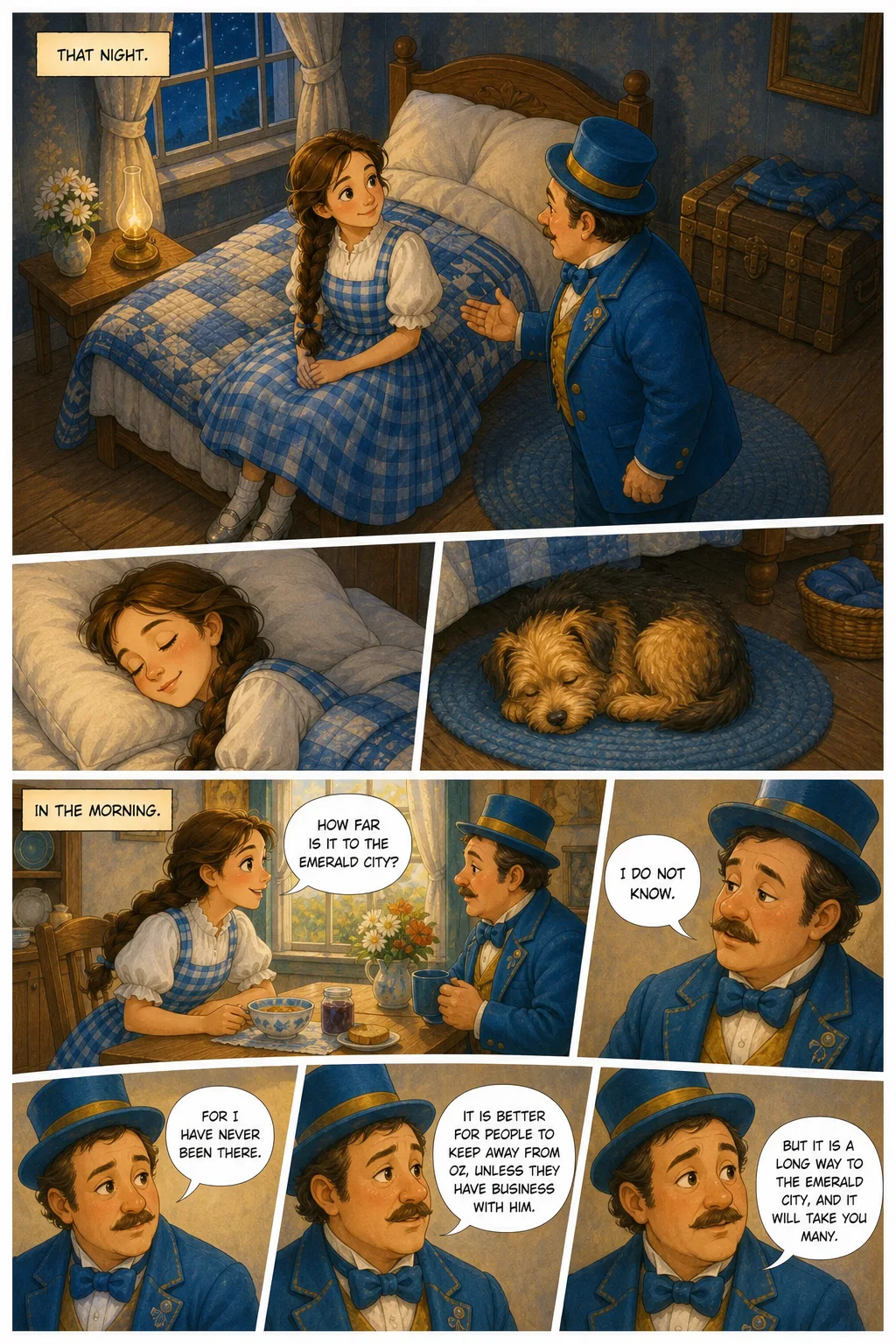 The Wonderful Wizard of Oz, illustrated page 23: That night.