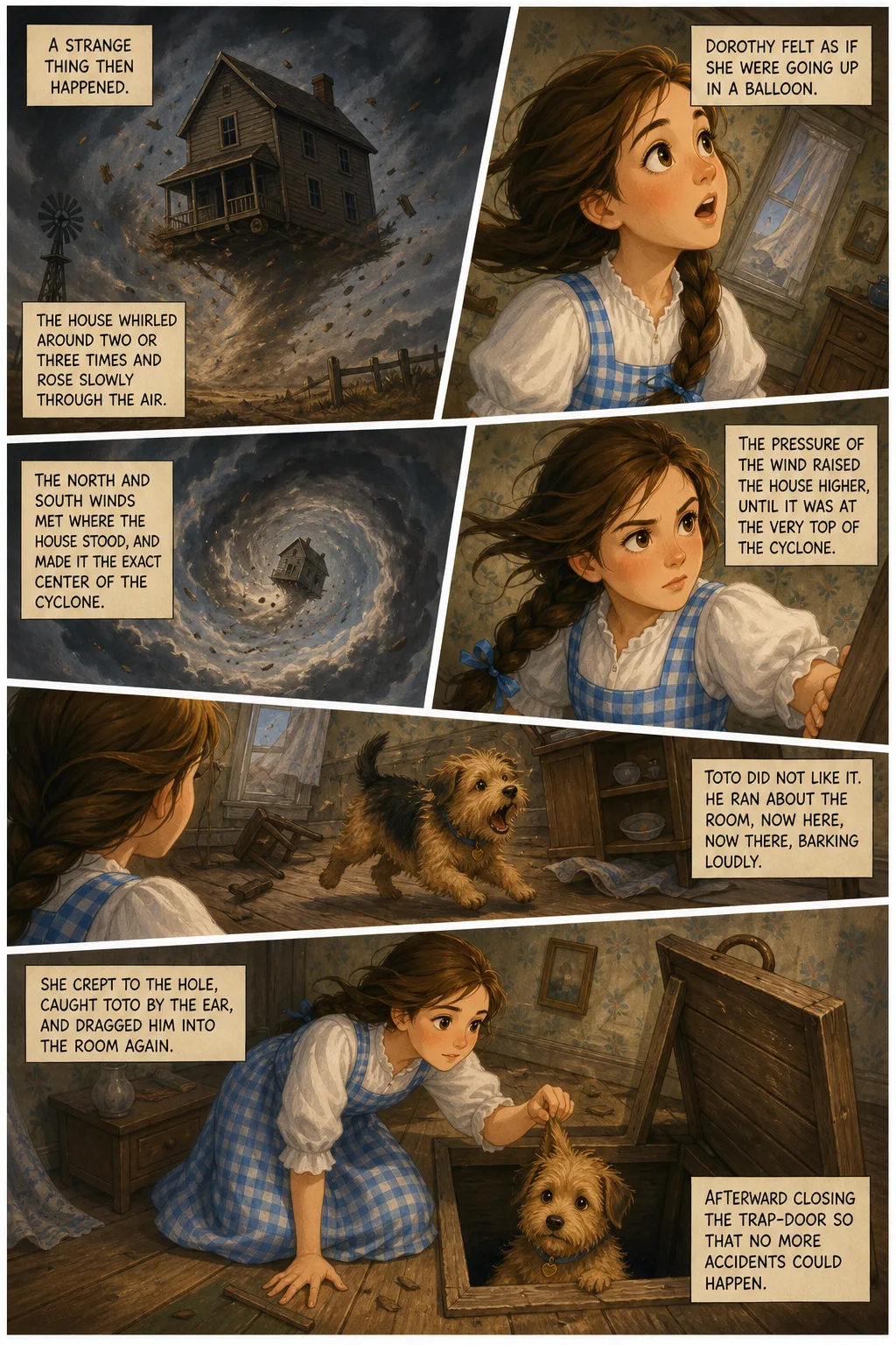 The Wonderful Wizard of Oz, illustrated page 7: A strange thing then happened.