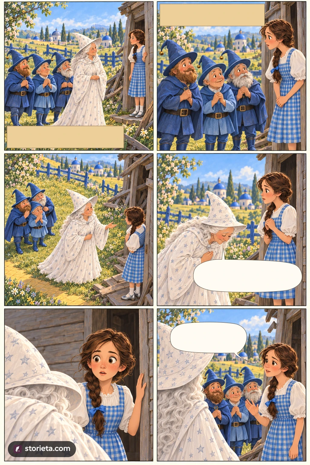 The Wonderful Wizard of Oz, illustrated page 9: They were not as big as the grown folk she was used to…