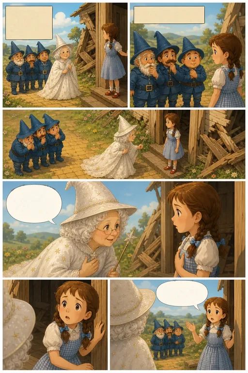 The Wonderful Wizard of Oz, illustrated page 9: They were not as big as the grown folk she was used to…