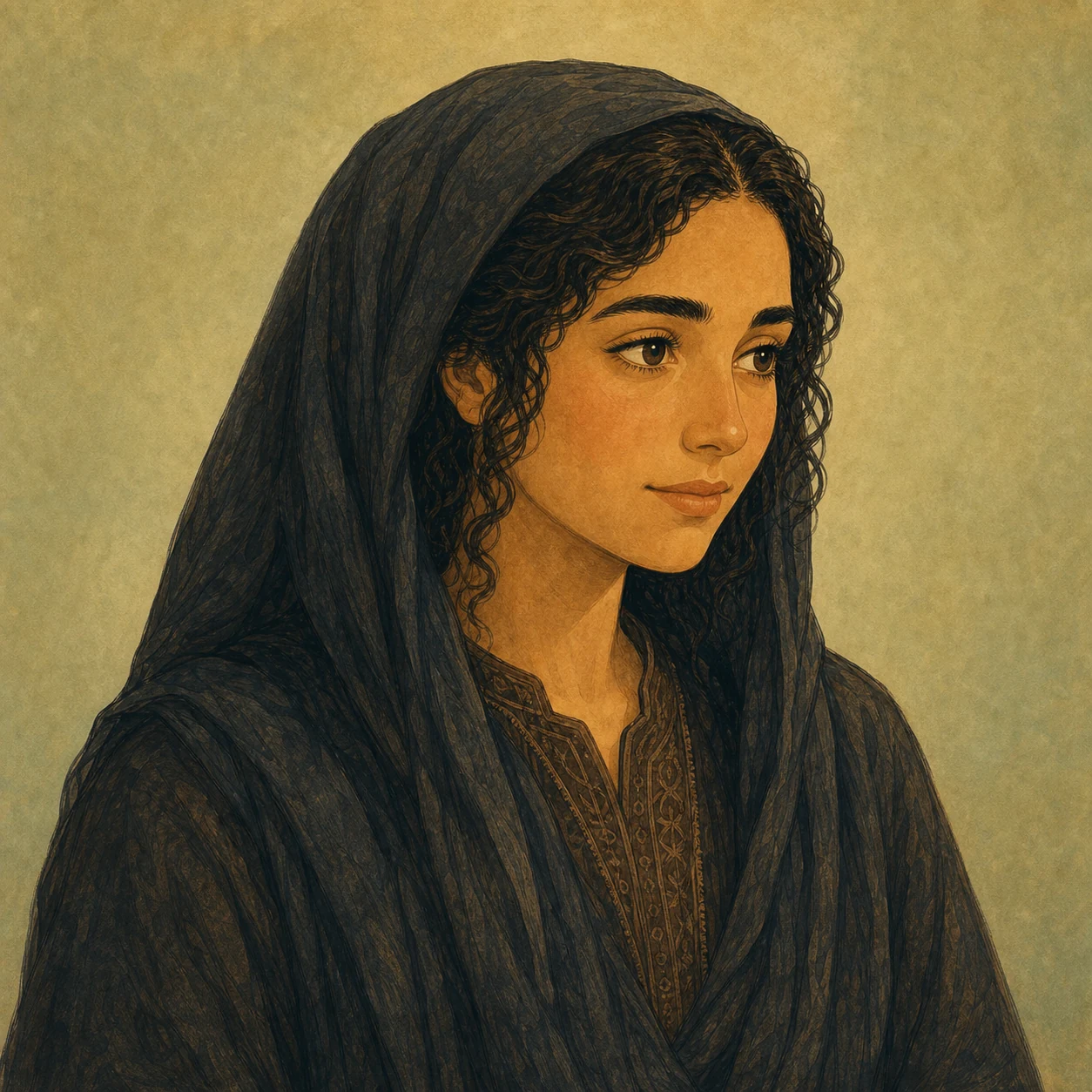 صورة مرسومة لشخصية الأرملة