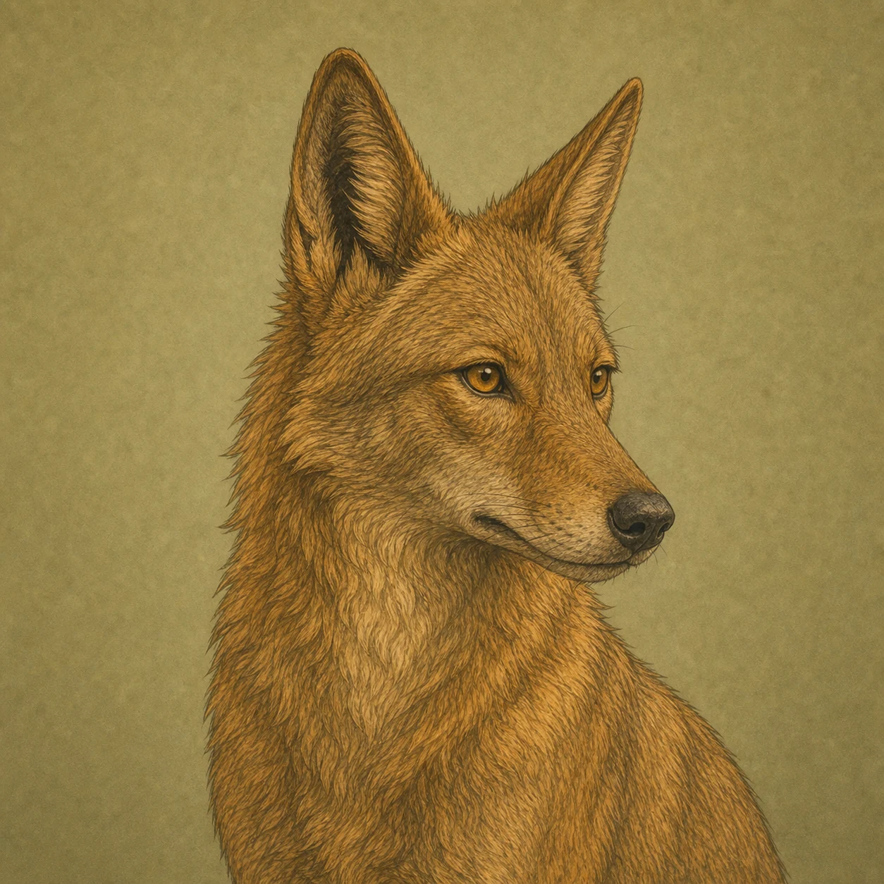 صورة مرسومة لشخصية ابن آوى