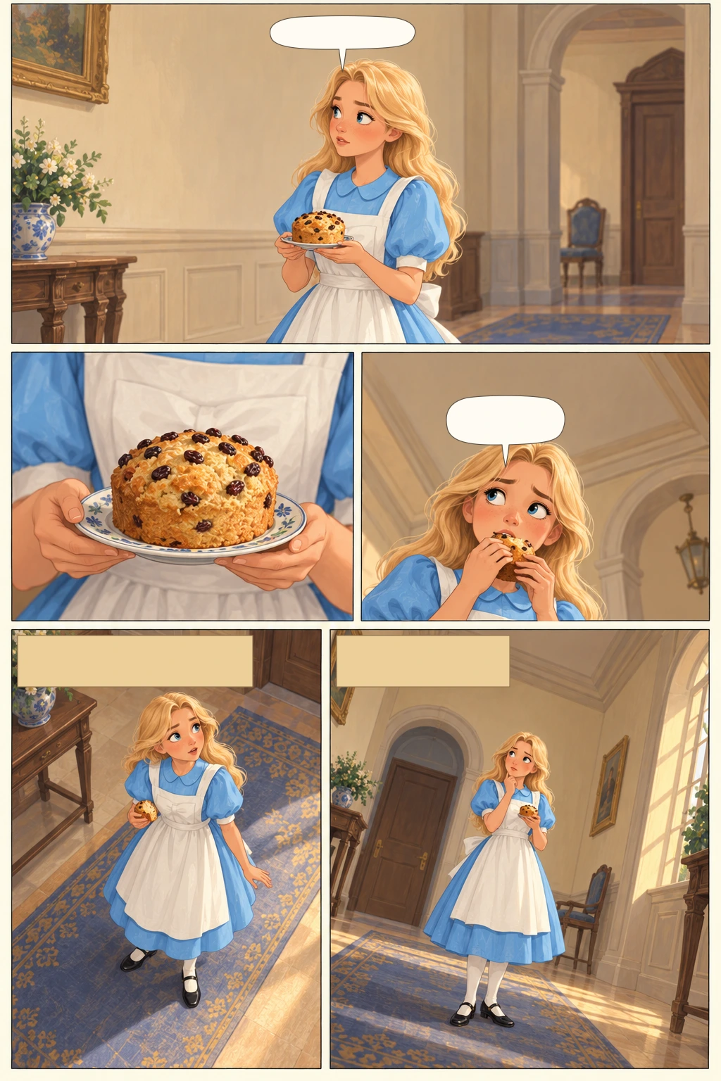 Alicia en el país de las maravillas, página 8: Bueno, me lo comeré.