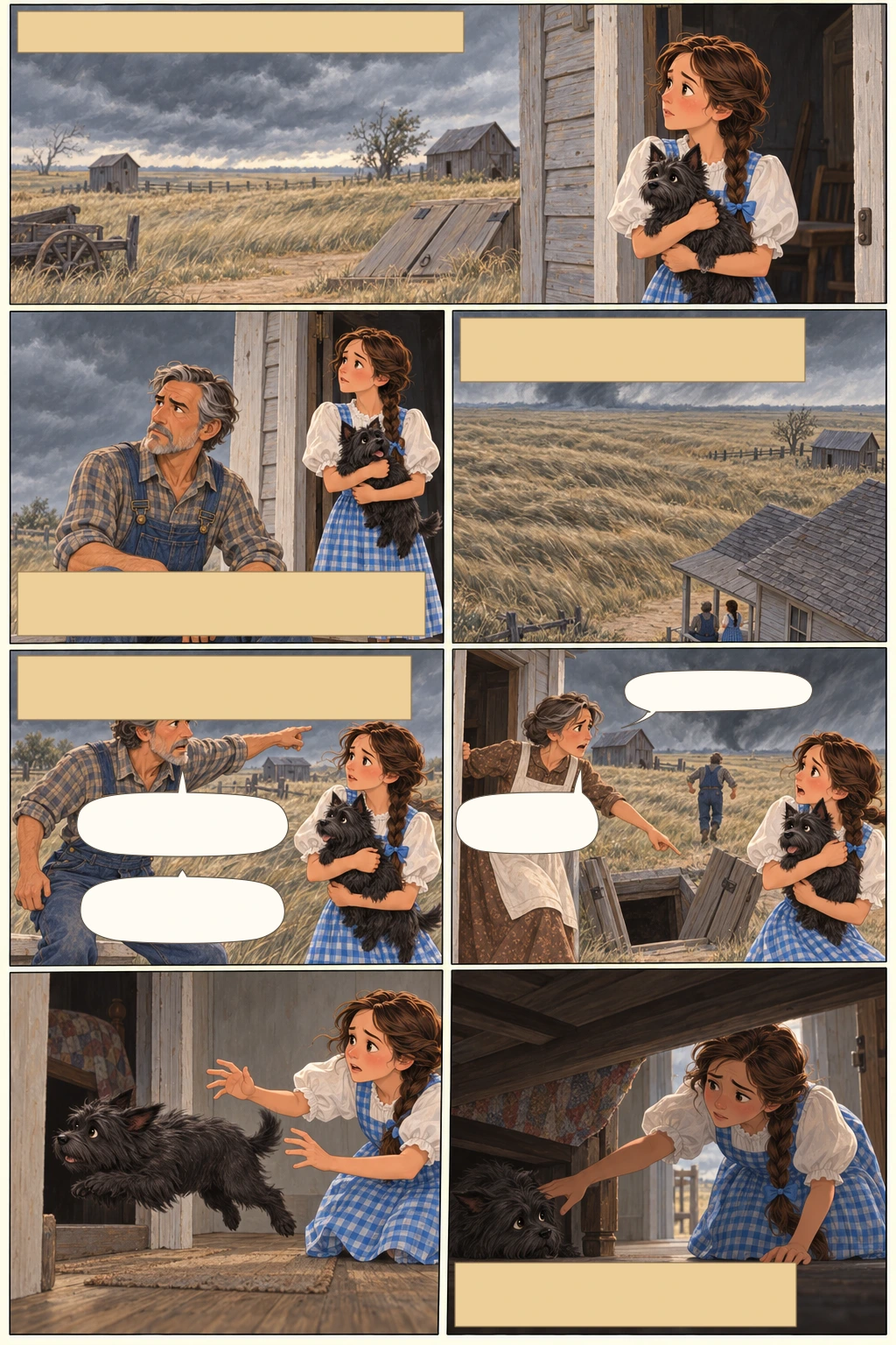 El maravilloso mago de Oz, página 3: Pero aquel día no estaban jugando.